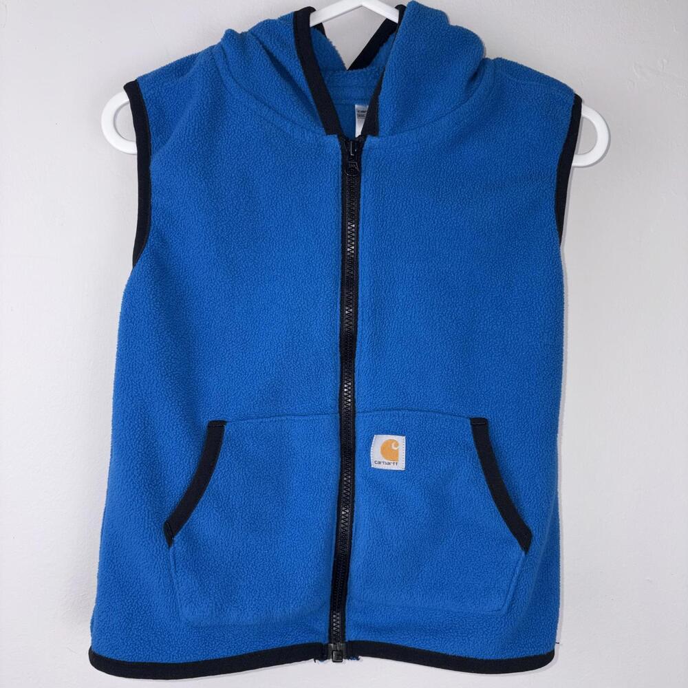 Carhartt Blue Fleece Vest Boys 4T Layers Gorpcore Hiking